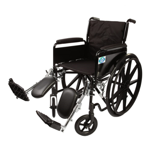 Wheelchair With Padded Leg Supports